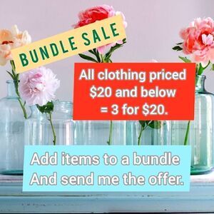 Clothing 3 for $20. See details